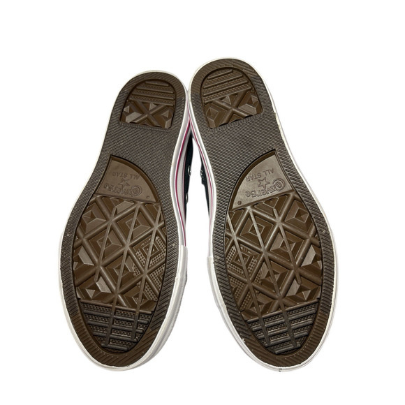 Converse Double Tongue Low Top Black Pink Sneakers Girls Juniors Size 1 654365F - Picture 10 of 12